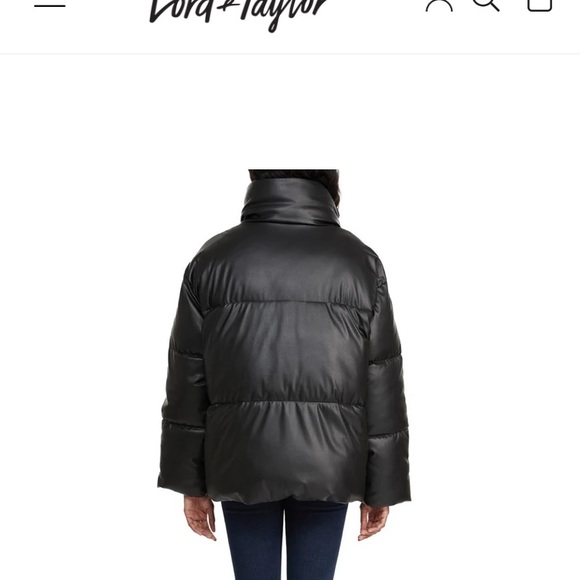 Lord and Taylor NVLT Vegan Leather Puffer - Picture 4 of 5